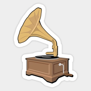 Old Gramophone - Vector Illustration Sticker